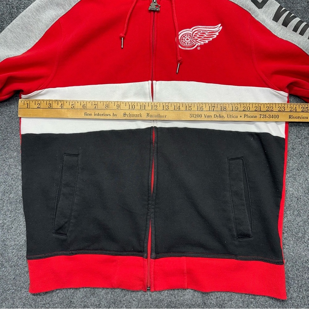 Detroit Red Wings Starter Full Zip Fleece Hoodie Jacket G-III NHL - Picture 10 of 12